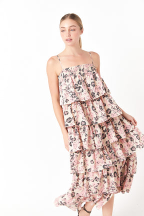 ENDLESS ROSE - Floral Tiered Maxi Dress - DRESSES available at Objectrare