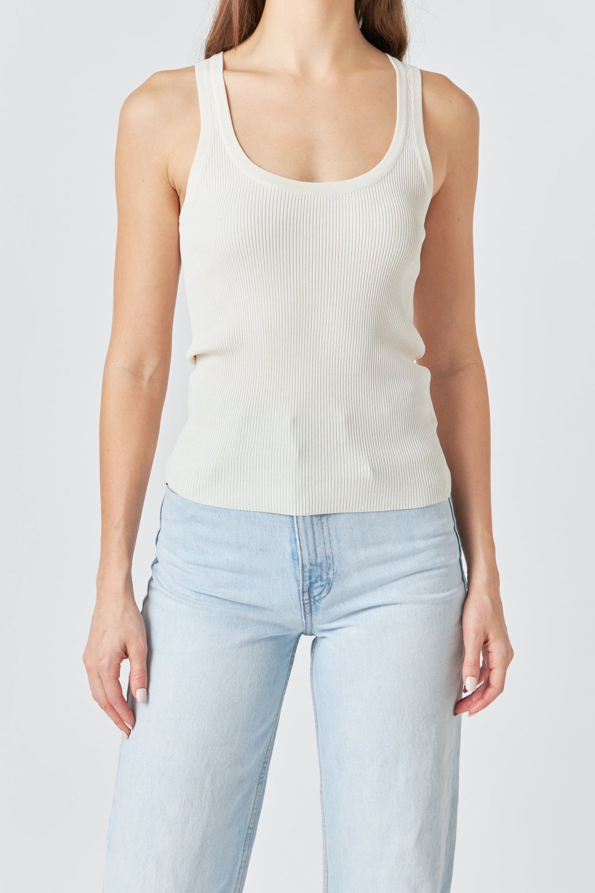 ENDLESS ROSE - Basic Ribbed Tank Top - CAMI TOPS & TANK available at Objectrare