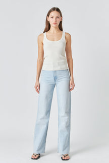 ENDLESS ROSE - Basic Ribbed Tank Top - TOPS available at Objectrare