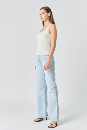 ENDLESS ROSE - Basic Ribbed Tank Top - CAMI TOPS & TANK available at Objectrare