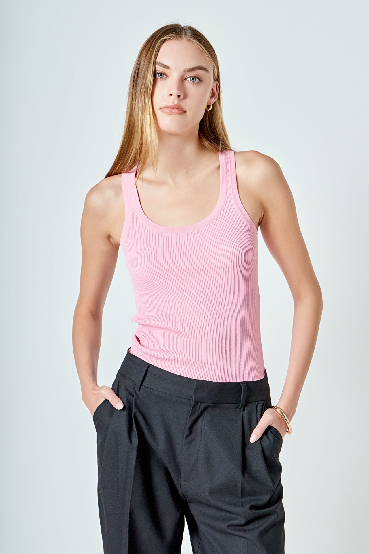 ENDLESS ROSE - Basic Ribbed Tank Top - TOPS available at Objectrare