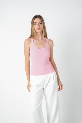 ENDLESS ROSE - Basic Ribbed Tank Top - TOPS available at Objectrare