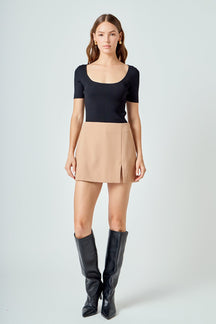 ENDLESS ROSE - Ribbed Short Sleeve Top - TOPS available at Objectrare