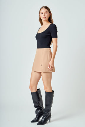 ENDLESS ROSE - Ribbed Short Sleeve Top - TOPS available at Objectrare