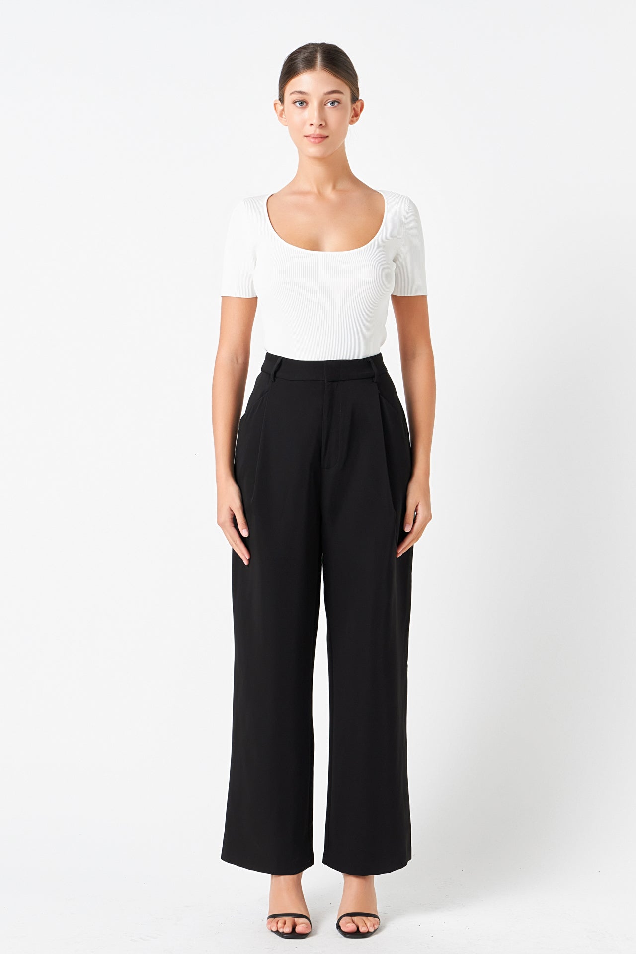 ENDLESS ROSE - Ribbed Short Sleeve Top - TOPS available at Objectrare