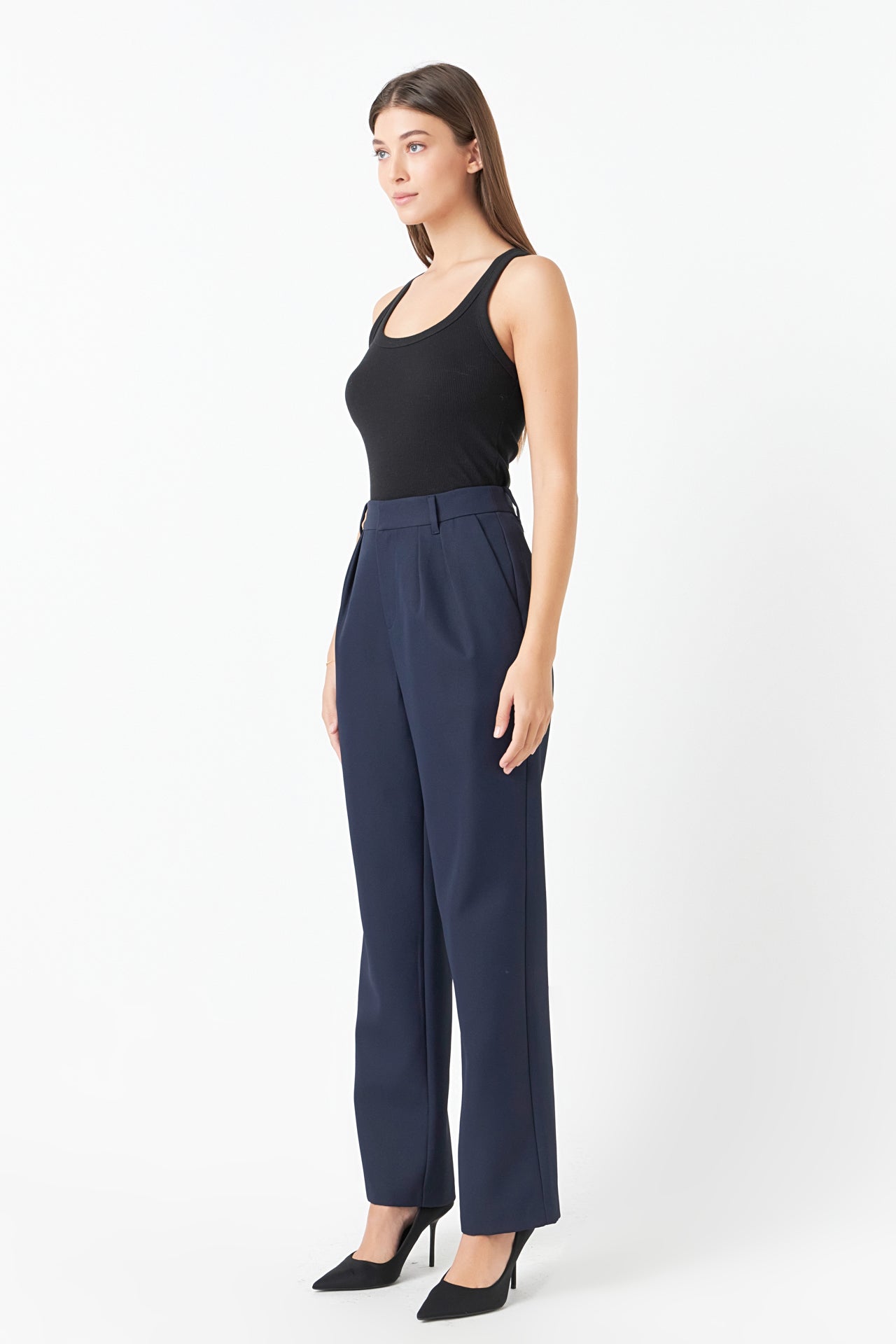 ENDLESS ROSE - Endless Rose - Pleated High Waist Trousers - BOTTOMS available at Objectrare