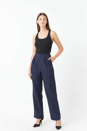 ENDLESS ROSE - Pleated High Waist Trousers - BOTTOMS available at Objectrare