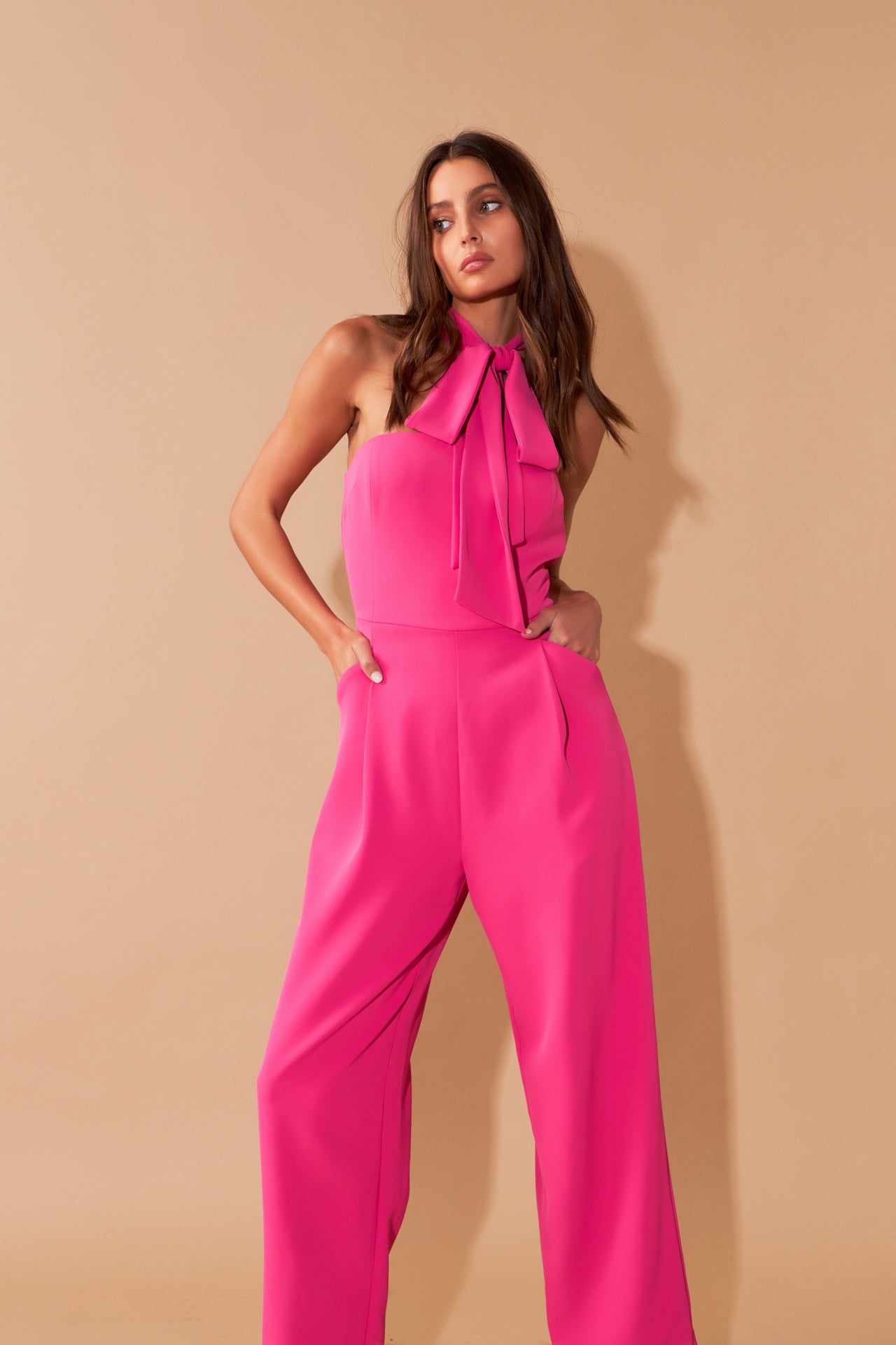 ENDLESS ROSE - Front Tie Strapless Jumpsuit - JUMPSUITS available at Objectrare