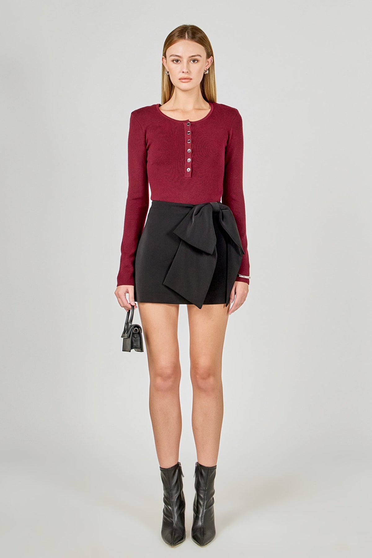 ENDLESS ROSE - Bow Mini Skort - SKORTS available at Objectrare