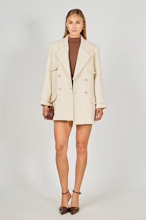ENDLESS ROSE - Tweed Fringe Double Breast Coat - COATS available at Objectrare