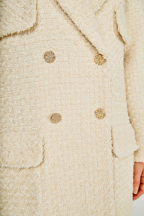 ENDLESS ROSE - Tweed Fringe Double Breast Coat - COATS available at Objectrare