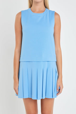 ENGLISH FACTORY - Sleeveless Pleated Mini Dress - DRESSES available at Objectrare