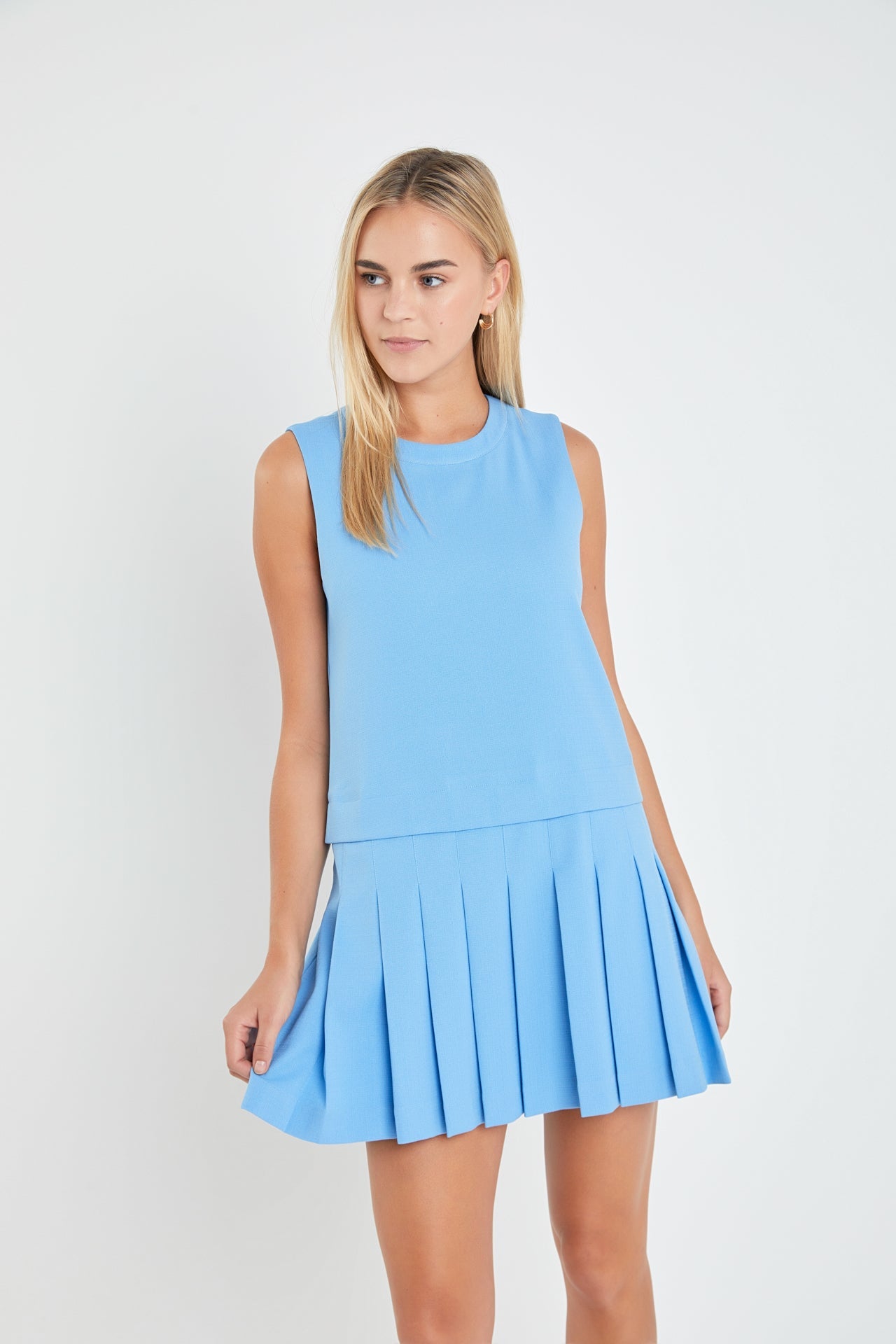 ENGLISH FACTORY - English Factory - Sleeveless Pleated Mini Dress - DRESSES available at Objectrare