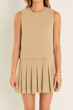 ENGLISH FACTORY - Sleeveless Pleated Mini Dress - DRESSES available at Objectrare