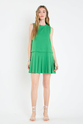 ENGLISH FACTORY - Sleeveless Pleated Mini Dress - DRESSES available at Objectrare