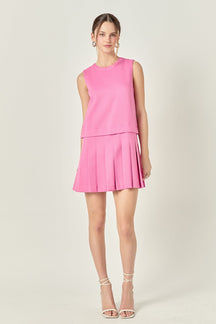 ENGLISH FACTORY - Sleeveless Pleated Mini Dress - DRESSES available at Objectrare