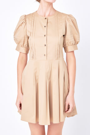 ENGLISH FACTORY - Pintuck Pleated Dress - DRESSES available at Objectrare