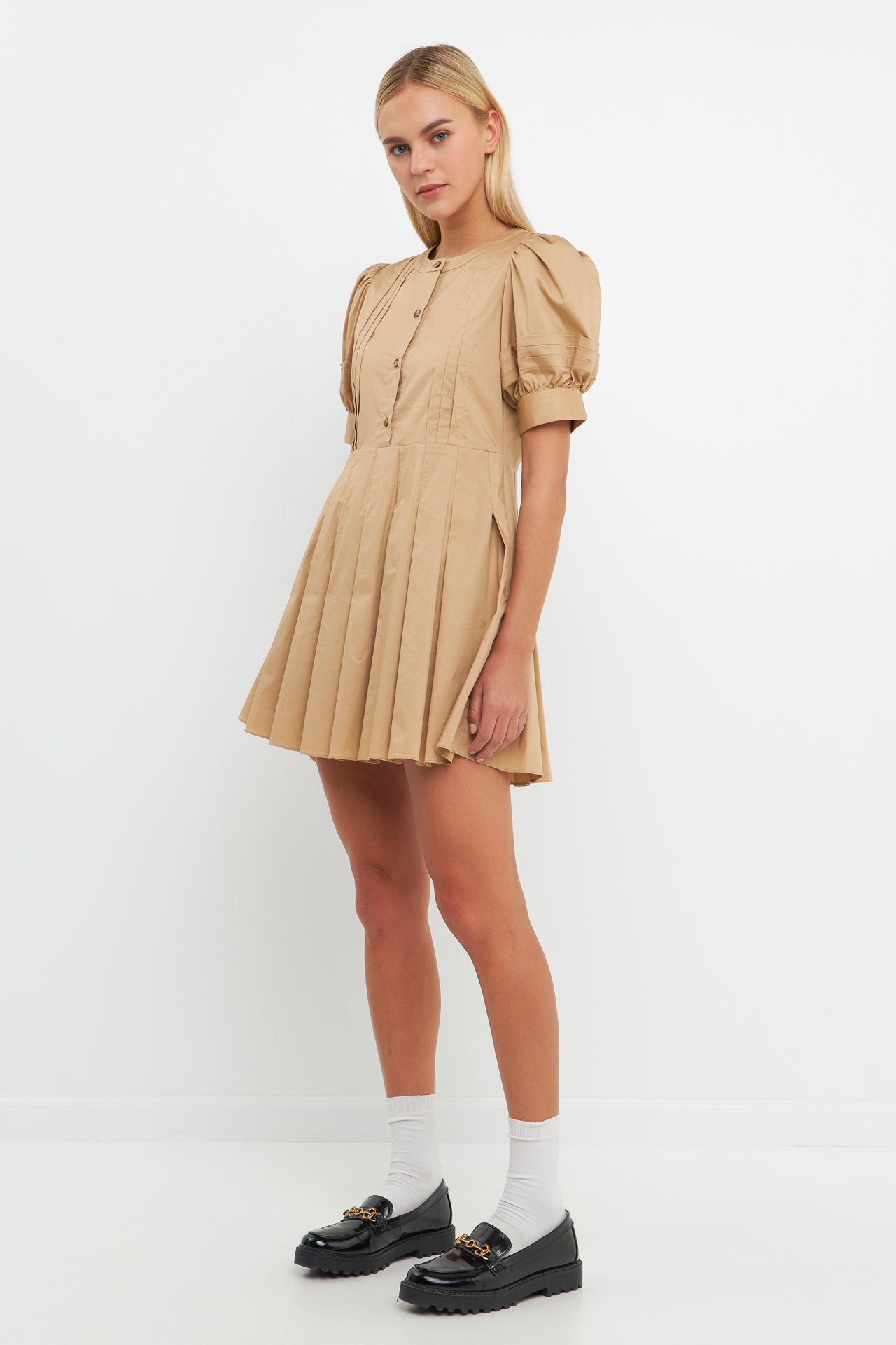 ENGLISH FACTORY - Pintuck Pleated Dress - DRESSES available at Objectrare