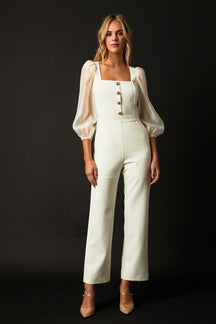 ENDLESS ROSE - Organza Sleeve Jumpsuit - JUMPSUITS available at Objectrare