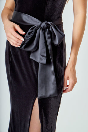 ENDLESS ROSE - Strapless Velvet Maxi Dress - DRESSES available at Objectrare