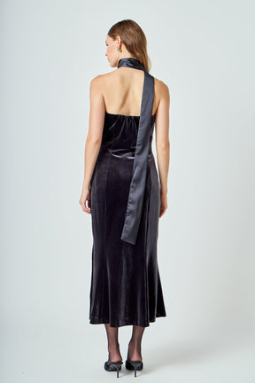 ENDLESS ROSE - Strapless Velvet Maxi Dress - DRESSES available at Objectrare