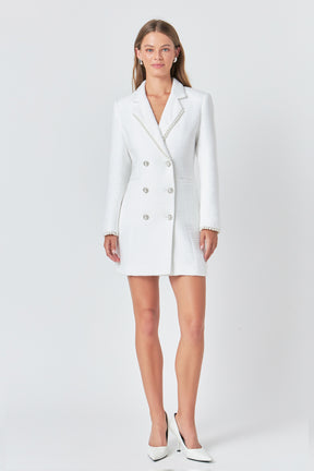 ENDLESS ROSE - Pearl Trim Blazer Dress - DRESSES available at Objectrare