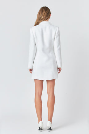 ENDLESS ROSE - Pearl Trim Blazer Dress - DRESSES available at Objectrare