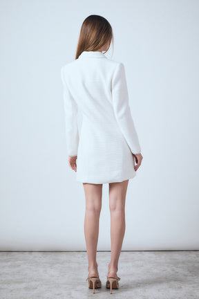 Pearl Trim Blazer Dress