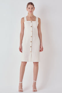 ENDLESS ROSE - Fringed Square Neck Dress - DRESSES available at Objectrare