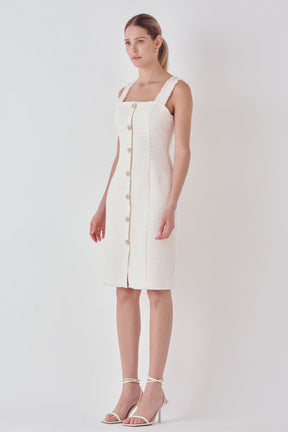 ENDLESS ROSE - Fringed Square Neck Dress - DRESSES available at Objectrare