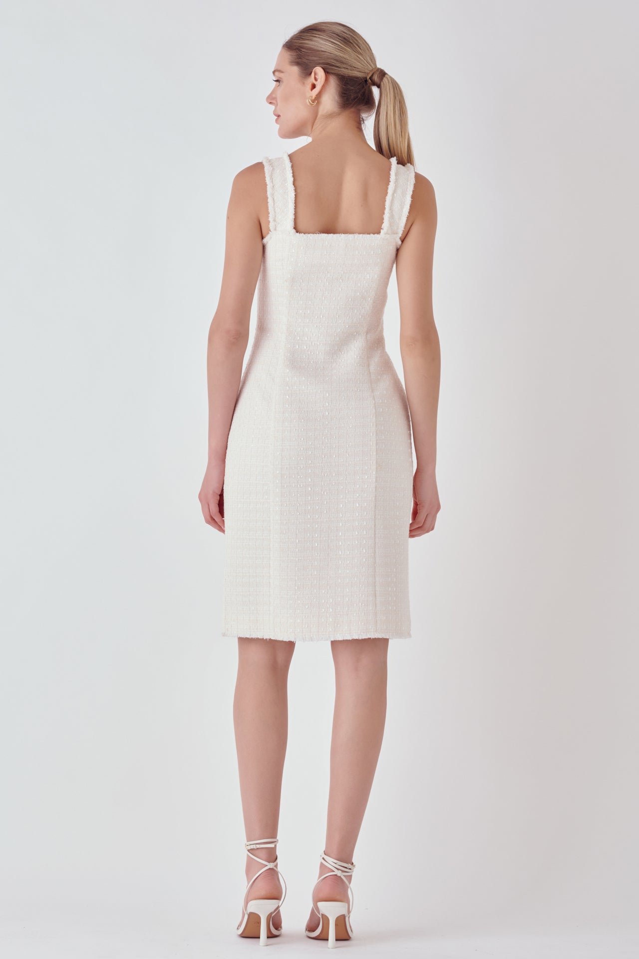 ENDLESS ROSE - Fringed Square Neck Dress - DRESSES available at Objectrare