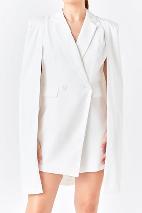 ENDLESS ROSE - Endless Rose - Caped Blazer Romper - ROMPERS available at Objectrare