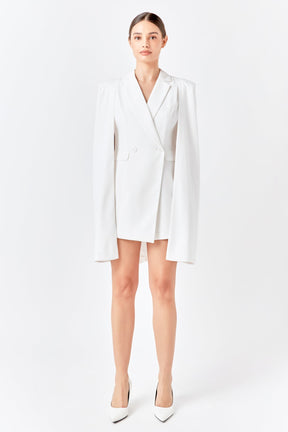 ENDLESS ROSE - Endless Rose - Caped Blazer Romper - ROMPERS available at Objectrare