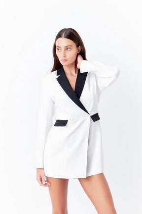 ENDLESS ROSE - Endless Rose - Contrasted Blazer Romper - ROMPERS available at Objectrare