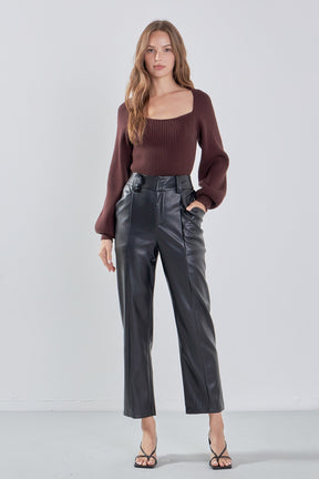 ENDLESS ROSE - Endless Rose - Faux Leather Wide Pocket Pants - PANTS available at Objectrare