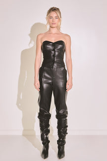 ENDLESS ROSE - Faux Leather Strapless Top - TOPS available at Objectrare