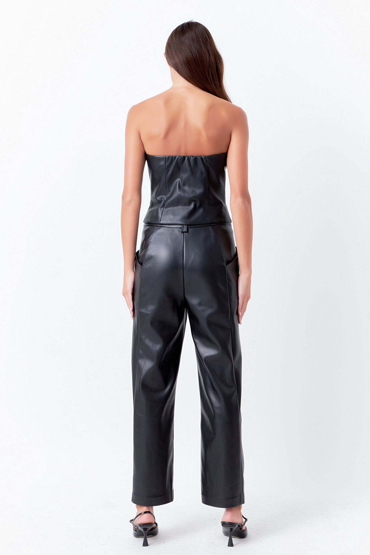 ENDLESS ROSE - Faux Leather Strapless Top - TOPS available at Objectrare