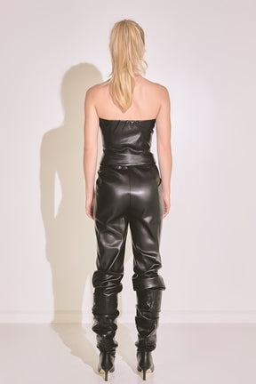 ENDLESS ROSE - Faux Leather Strapless Top - TOPS available at Objectrare