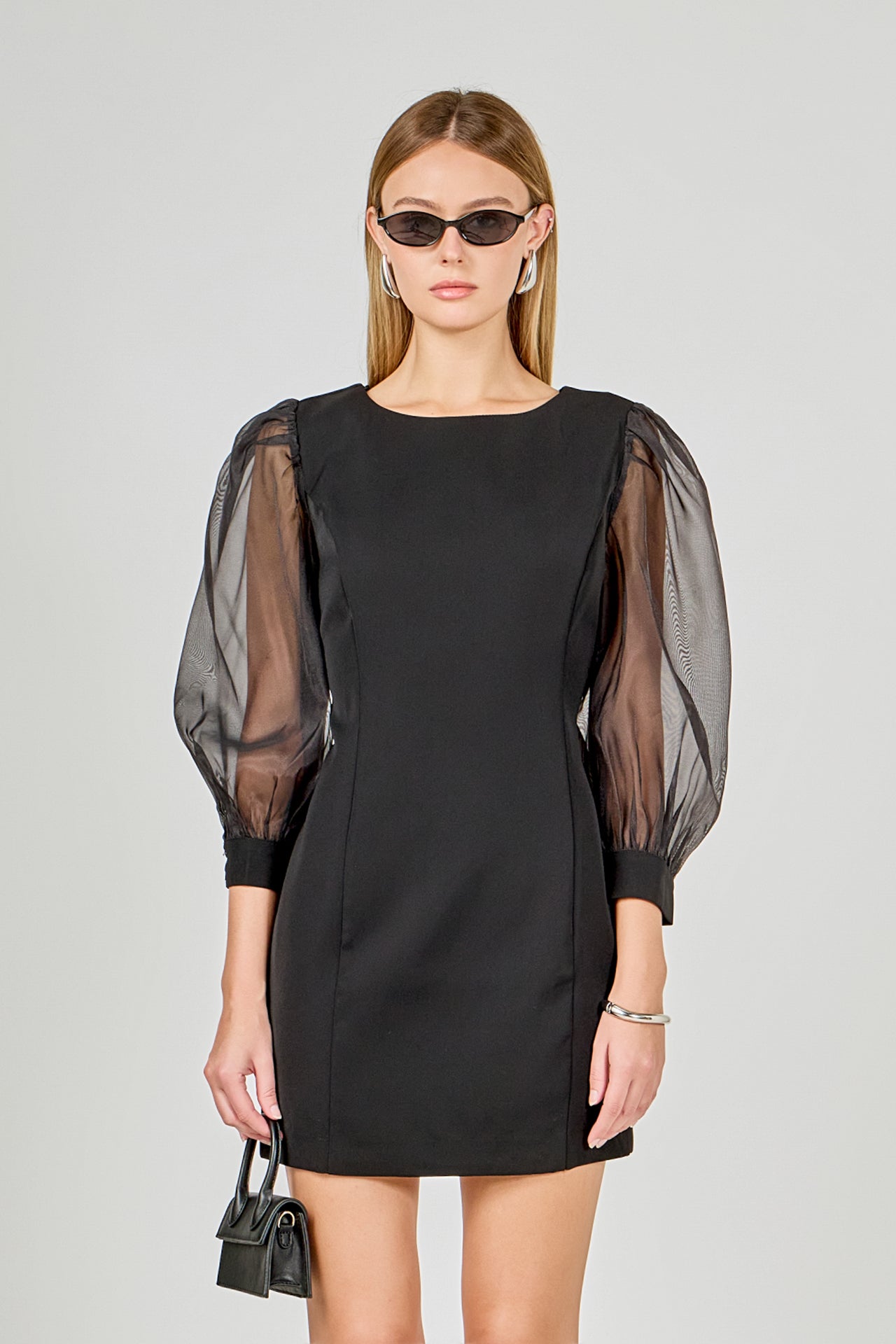 ENDLESS ROSE - Organza Blouson Mini Dress - DRESSES available at Objectrare