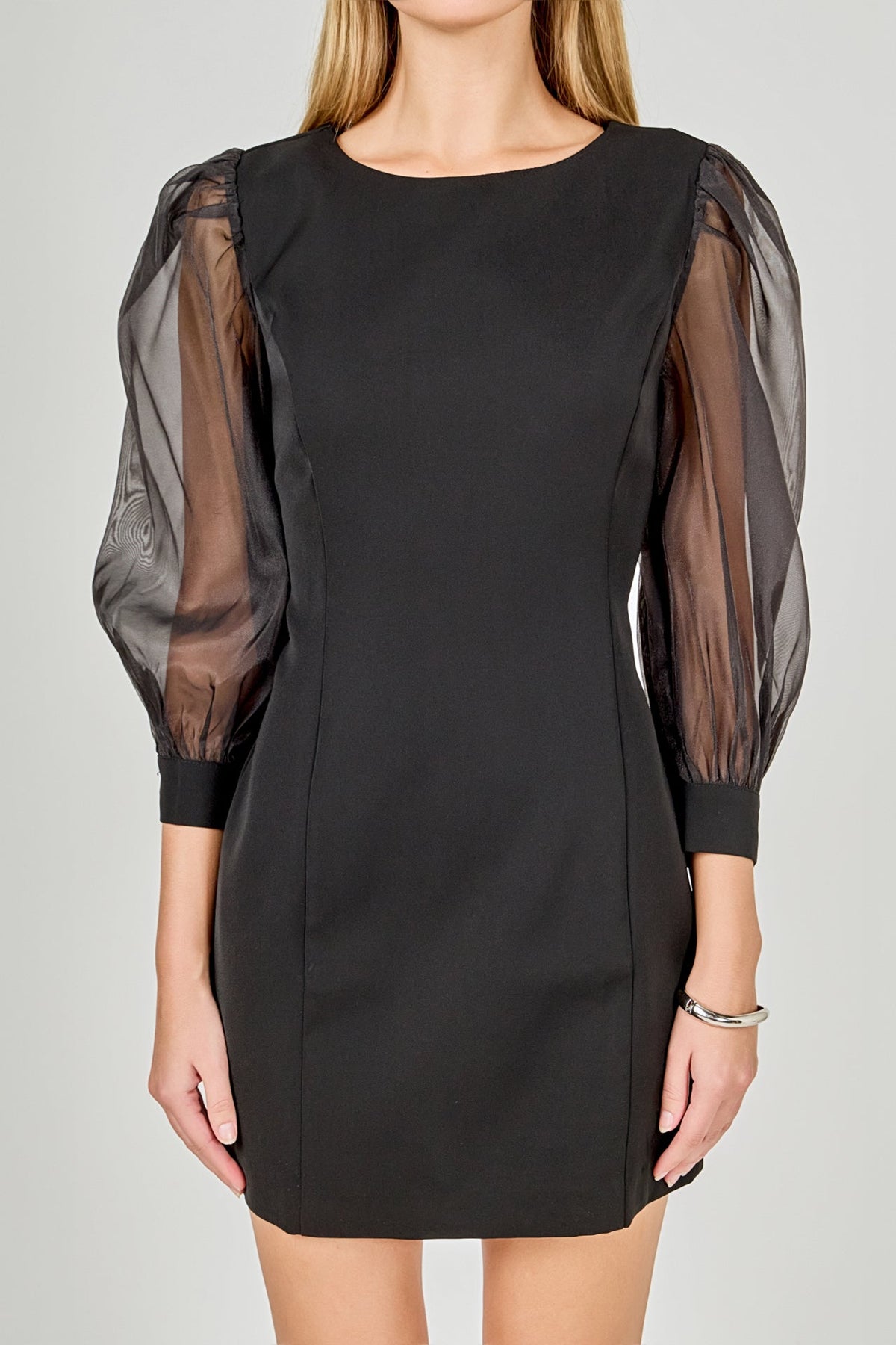 ENDLESS ROSE - Organza Blouson Mini Dress - DRESSES available at Objectrare