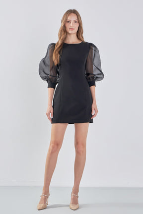 ENDLESS ROSE - Endless Rose - Organza Blouson Mini Dress - DRESSES available at Objectrare