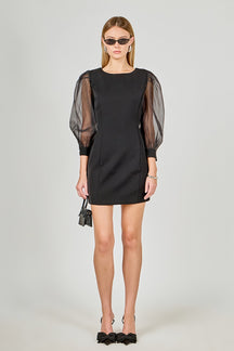 ENDLESS ROSE - Organza Blouson Mini Dress - DRESSES available at Objectrare