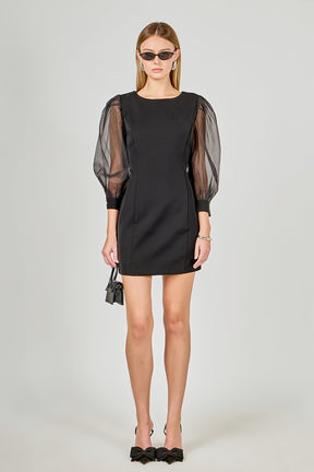 ENDLESS ROSE - Organza Blouson Mini Dress - DRESSES available at Objectrare