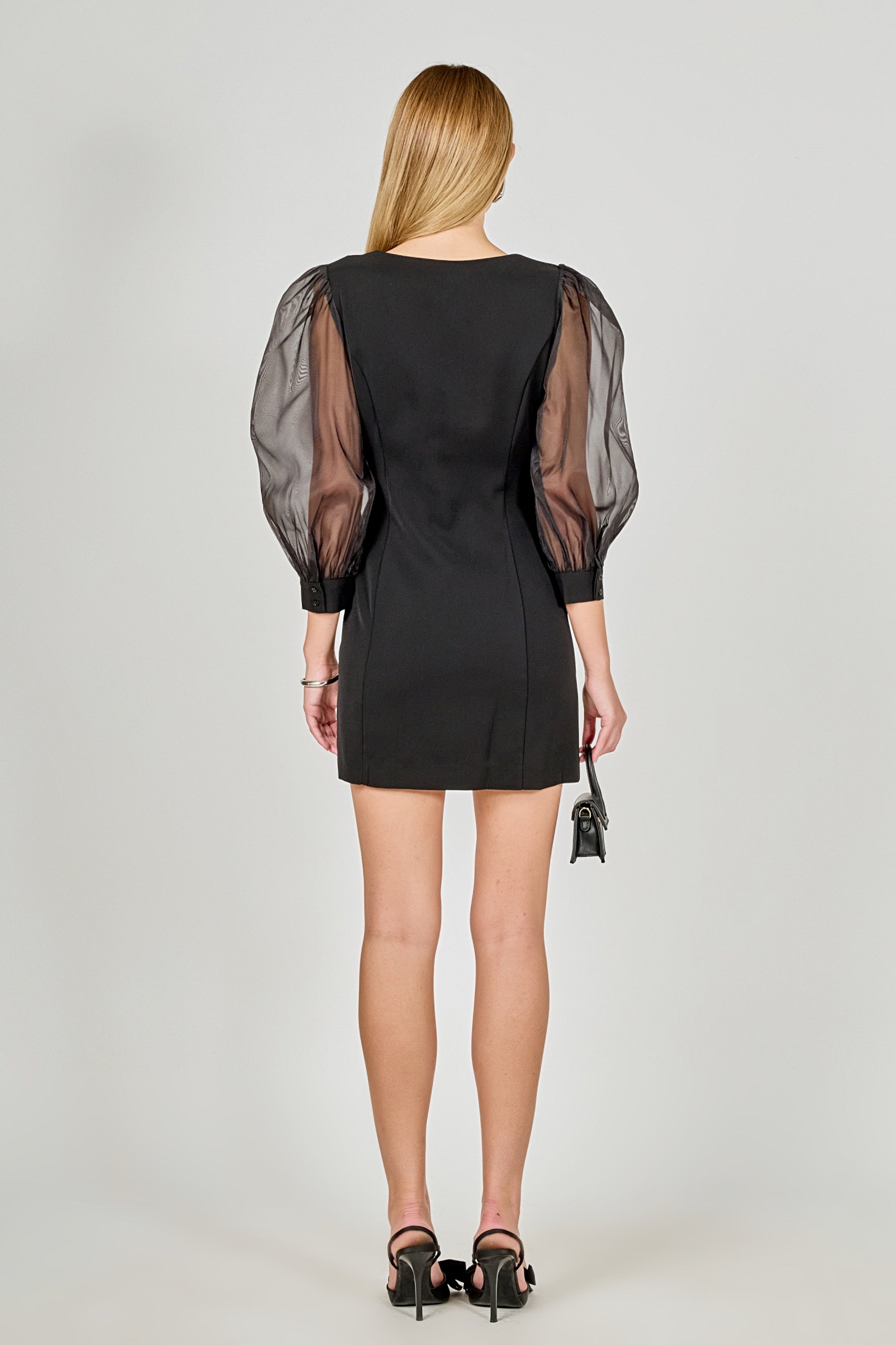 ENDLESS ROSE - Organza Blouson Mini Dress - DRESSES available at Objectrare