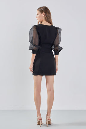 ENDLESS ROSE - Endless Rose - Organza Blouson Mini Dress - DRESSES available at Objectrare