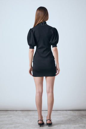 ENDLESS ROSE - Sheen Bow Tie Knit Mini Dress - DRESSES available at Objectrare