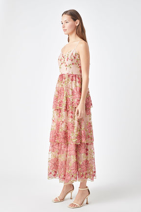 ENDLESS ROSE - Endless Rose - Floral Embroidered Maxi Dress - DRESSES available at Objectrare