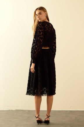 ENDLESS ROSE - Endless Rose - Floral Lace Midi Skirt - SKIRTS available at Objectrare