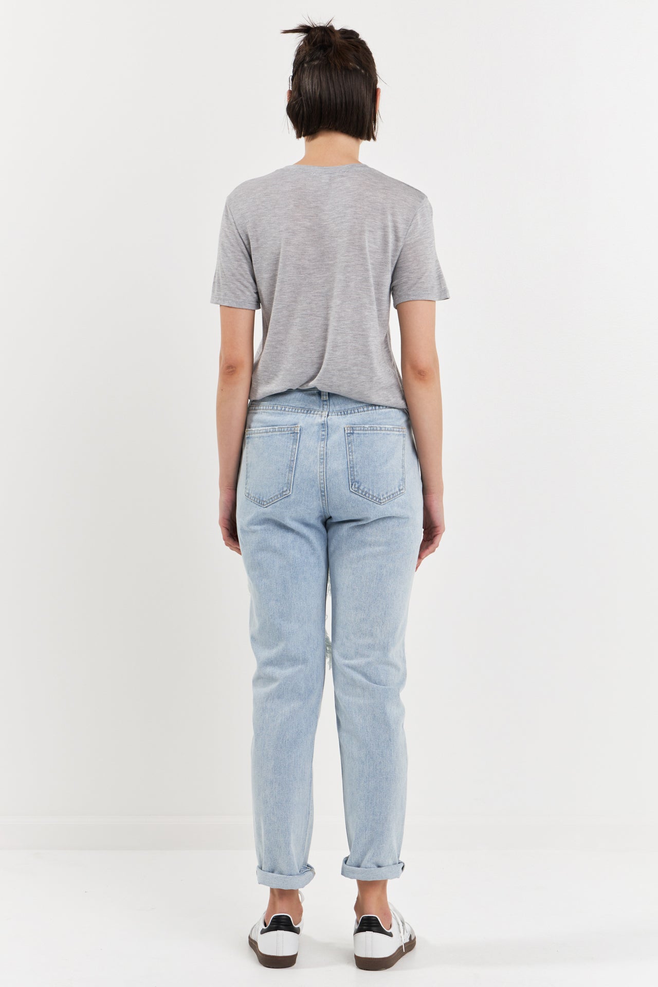 GREY LAB - Grey Lab - High-Waisted Ripped Straight Leg Jeans - JEANS available at Objectrare