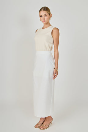 ENDLESS ROSE - Linen Maxi Skirt - SKIRTS available at Objectrare
